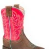 'Roper' Big Kids Girls' Square Toe - Brown / Pink -Shoe Joy Shop 0911970221631 1024x1024@2x