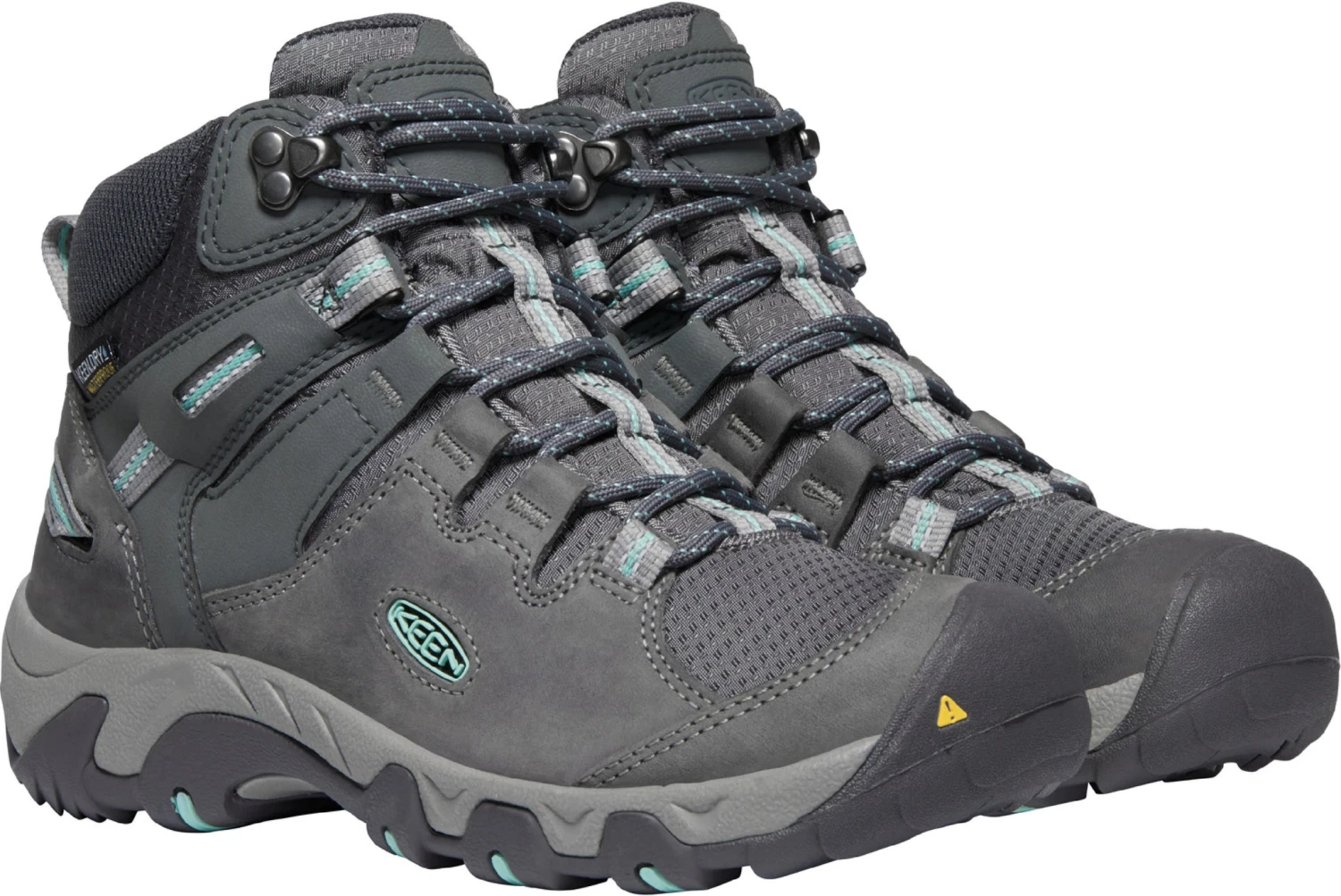 'Keen Outdoor' Women's Steens WP Leather Mid Hiker - Steel Grey / Ocean Wave 6 'Keen Outdoor' Women's Steens WP Leather Mid Hiker - Steel Grey / Ocean Wave - Image 4