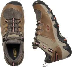 'Keen Outdoor' Women's Steens WP Leather Low Hiker - Timberwolf / Coral -Shoe Joy Shop 1022336 PLD large 1024x1024@2x