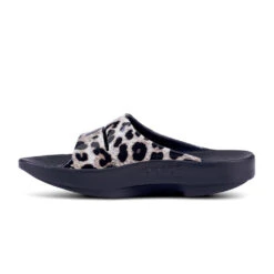 'OOFOS' Women's OOahh Slide Limited Edition - Black / Cheetah -Shoe Joy Shop 1103BLKCHEET shot4 1024x1024@2x