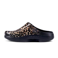'OOFOS' Women's OOcloog Luxe Pixel Clog - Black / Black Leopard -Shoe Joy Shop 1203BLKLEOPRD shot4 1024x1024@2x