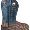 'Smoky Mountain' Children's Reptile Western Square Toe - Vintage Brown / Dark Turquoise -Shoe Joy Shop 3113 1024x1024@2x