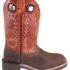 'Smoky Mountain' Children's 8.5" Bronco Western Square Toe - Brown Distress / Burnt Orange -Shoe Joy Shop 3245 1024x1024@2x