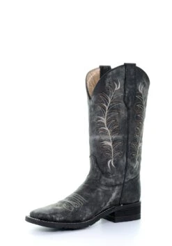 'Corral' Women's 12" Embroidered Western - Black / Sand -Shoe Joy Shop 5356 1 1024x1024@2x