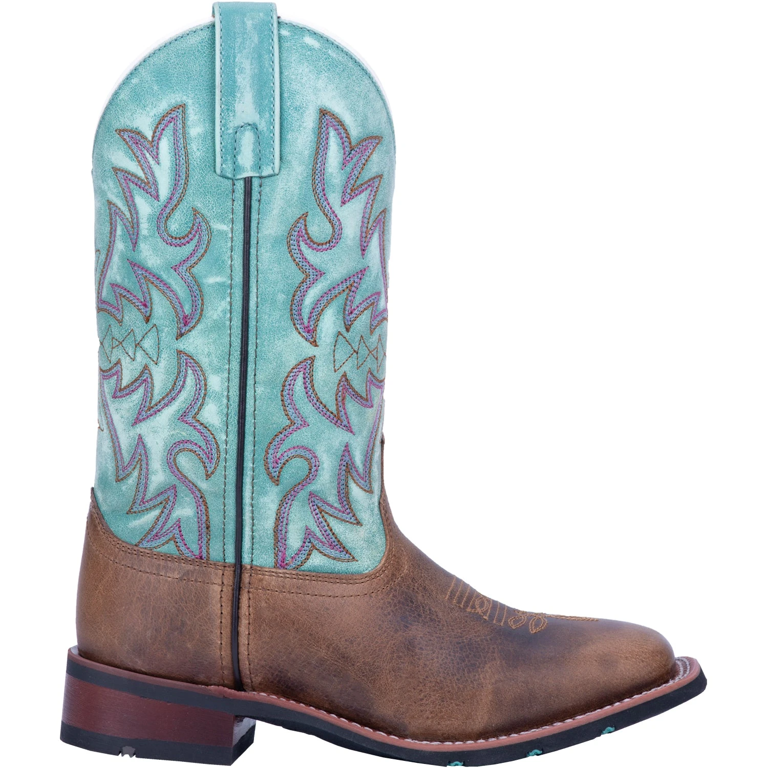 'Laredo' Women's 11" Anita Western Square Toe - Brown / Turquoise 3 'Laredo' Women's 11" Anita Western Square Toe - Brown / Turquoise