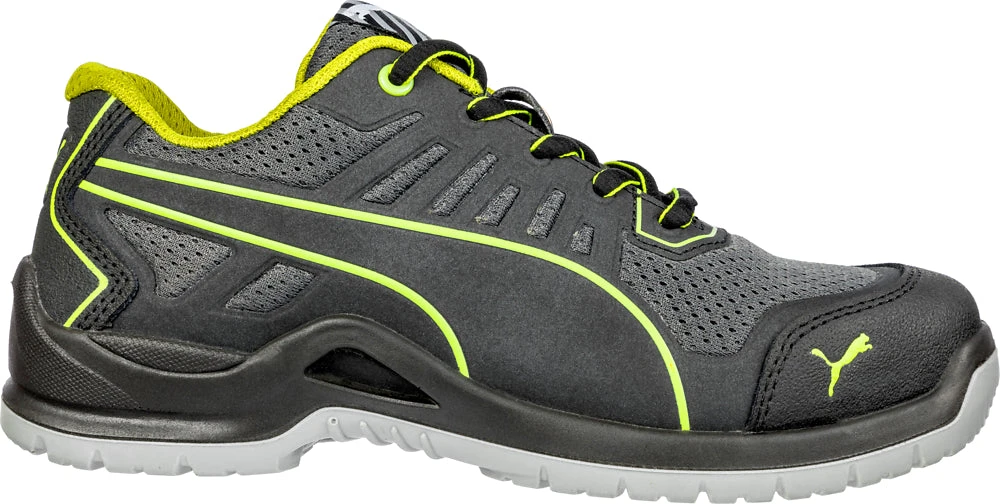 'Puma' Women's Fuse TC Low ESD Steel Toe - Black / Lime Green - Image 4