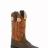 'Old West' Children's Western Square Toe - Brown / Orange -Shoe Joy Shop BSC1961 1024x1024@2x