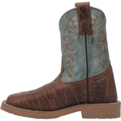 'Dan Post' Children's 8" Lil' Bisbee Western Square Toe - Brown / Blue -Shoe Joy Shop DPC2918 3 1024x1024@2x