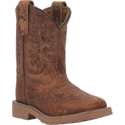 'Dan Post' Children's 8" Durant Jr. Western Square Toe - Rust Brown (Sizes 8.5C-3Y) -Shoe Joy Shop DPC2926 1 1024x1024@2x