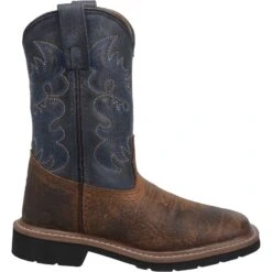 'Dan Post' Kids' 8" Brantley Western - Brown / Blue (Sizes 8.5C-3Y)