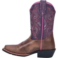 'Dan Post' Kids' Majesty Leather Boot - Brown / Purple (Sizes 8.5C-3Y) -Shoe Joy Shop DPC2947 3 1024x1024@2x