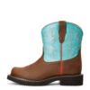 'Ariat' Youth 6" Cowpoke Fatbaby Western - Dark Brown / Turquoise -Shoe Joy Shop F20 YTH WEST 10034014 side 1024x1024@2x