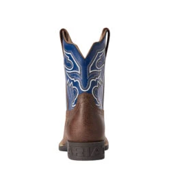 'Ariat' Youth 8" Sorting Pen Western Square Toe - Chocolate / Navy -Shoe Joy Shop F21 YTH WEST 10038333 heel 1024x1024@2x