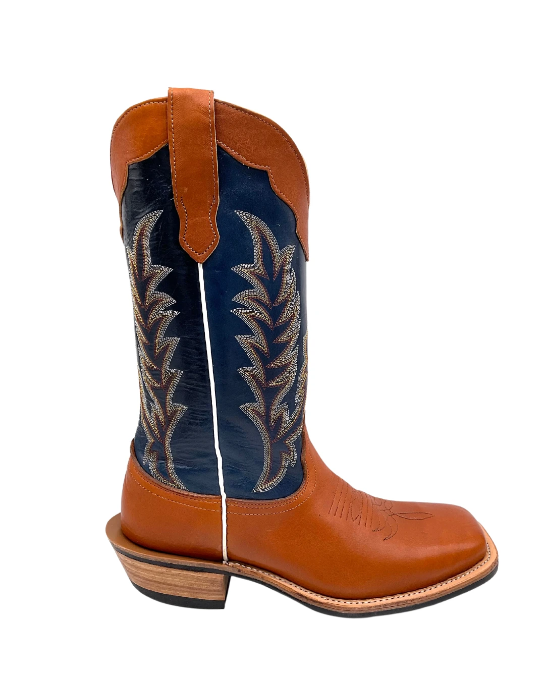 'Fenoglio Boots' Men's 13" Boomer Western Square Toe - Russet / Blue 3 'Fenoglio Boots' Men's 13" Boomer Western Square Toe - Russet / Blue