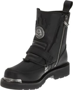 'Harley Davidson' Men's 6" Distortion Skull Zip Boot - Black -Shoe Joy Shop HDM D94167 F15 091114 135 1024x1024@2x
