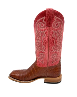 'Anderson Bean' Men's 13" HorsePower Top Hand Western Square Toe - Brandy Caiman Belly / Red Sinsation -Shoe Joy Shop HP80032 1024x1024@2x