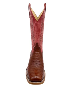 'Anderson Bean' Men's 13" HorsePower Top Hand Western Square Toe - Brandy Caiman Belly / Red Sinsation -Shoe Joy Shop HP80033 1024x1024@2x