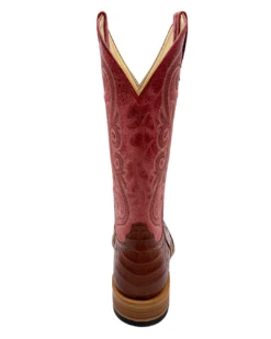 'Anderson Bean' Men's 13" HorsePower Top Hand Western Square Toe - Brandy Caiman Belly / Red Sinsation -Shoe Joy Shop HP80035 1024x1024@2x