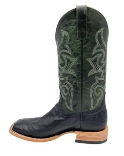 'Anderson Bean' Men's 13" HorsePower Top Hand Full Quill Ostrich - Black / Emerald Explosion -Shoe Joy Shop HP80042 1024x1024@2x