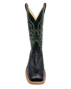 'Anderson Bean' Men's 13" HorsePower Top Hand Full Quill Ostrich - Black / Emerald Explosion -Shoe Joy Shop HP80043 1024x1024@2x