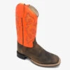 'Old West' Youth Western Broad Square Toe - Brown / Orange -Shoe Joy Shop IMG 9824 1024x1024@2x
