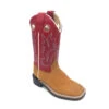 'Old West' Children's Ultra Flex Western Broad Square Toe - Tan / Red -Shoe Joy Shop IMG 9828 1024x1024@2x