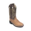 'Old West' Children's Western Broad Square Toe - Tan / Brown Crackle -Shoe Joy Shop IMG 9833 1024x1024@2x