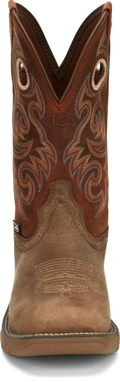 'Justin' Men's 11" Rush Western Square Toe - Peanut Tan / Bronze Orange -Shoe Joy Shop JST 008 SE7402 1024x1024@2x