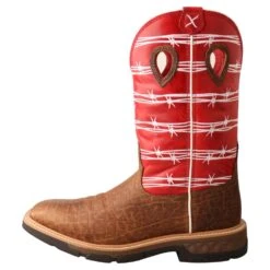 'Twisted X' Men's 12" Western Work Square Toe - Distressed Saddle / Ruby Red -Shoe Joy Shop MXB0008 LT 4800x4800 dbb7cdd8 07a2 4a73 8bce 4667d672a281 1024x1024@2x