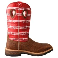 'Twisted X' Men's 12" Western Work Square Toe - Distressed Saddle / Ruby Red -Shoe Joy Shop MXB0008 RT 4800x4800 7f5b7696 ad70 4c16 8bf6 4cf29c4d1139 1024x1024@2x