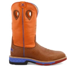 'Twisted X' Men's 12" Western EH Alloy Toe - Tan / Orange -Shoe Joy Shop MXBA003.02 4800x4800 R 1024x1024@2x