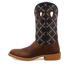 'Twisted X' Men's 12" Tech X Western Square Toe - Rustic Brown/ Navy -Shoe Joy Shop MXTR004.06 4800x4800 L 1024x1024@2x