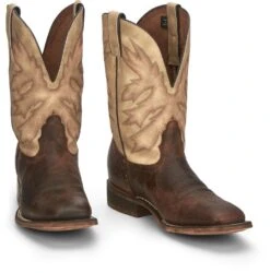 'Nocona' Men's 11" Henry Western Square Toe - Antiqued Brown Cowhide / Vintage Stone -Shoe Joy Shop NCA 002 HR5570 1024x1024@2x