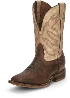 'Nocona' Men's 11" Henry Western Square Toe - Antiqued Brown Cowhide / Vintage Stone -Shoe Joy Shop NCA 023 HR5570 1024x1024@2x