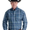 'Panhandle Slim' Men's Amity Print Western Button Front - Blue