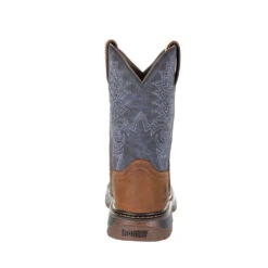 'Rocky' Child Ride FLX Square Toe Boot - Denim Blue / Brown -Shoe Joy Shop RKW0255C back 1024x1024@2x