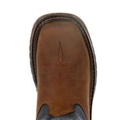 'Rocky' Child Ride FLX Square Toe Boot - Denim Blue / Brown -Shoe Joy Shop RKW0255C birdseye 1024x1024@2x