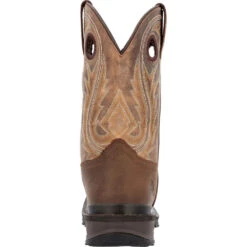 'Rocky' Men's 11" Ram's Horn EH Western Square Toe - Western Dark Brown -Shoe Joy Shop RKW0393 back 1024x1024@2x