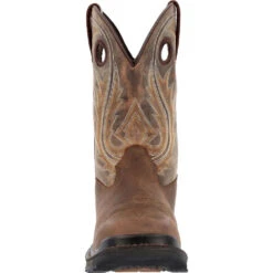 'Rocky' Men's 11" Ram's Horn EH Western Square Toe - Western Dark Brown -Shoe Joy Shop RKW0393 front 1024x1024@2x