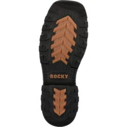 'Rocky' Men's 11" Ram's Horn EH Western Square Toe - Western Dark Brown -Shoe Joy Shop RKW0393 outsole 1024x1024@2x