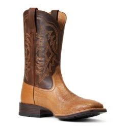 'Ariat' Men's 11" Night Life Ultra Western Square Toe - Ranger Smooth Quill Ostrich / Beam Brown -Shoe Joy Shop S22 MNS WEST 10040345 medial 1024x1024@2x