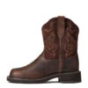 'Ariat' Women's 8" Fatbaby Heritage Tess Western Round Toe - Forest Brown / Jamocha -Shoe Joy Shop S22 WMS WEST 10040264 side 1024x1024@2x