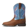 'Ariat' Youth Double Kicker Square Toe - Distressed Brown / Stone Blue -Shoe Joy Shop S22 YTH WEST 10040247 side 1024x1024@2x