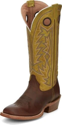 'Tony Lama' Men's 15" Fairview Buckaroo Western Square Toe - Brown / Moss Green -Shoe Joy Shop TNL 010 SA2001 1024x1024@2x