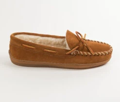 'Minnetonka' Men's Pile Lined Hardsole Moc Slipper - Brown (Wide) -Shoe Joy Shop mens slippers pile hardsole brown 3902 02 6882c7bb 323b 48a7 8140 53ae4c320c38 1024x1024@2x