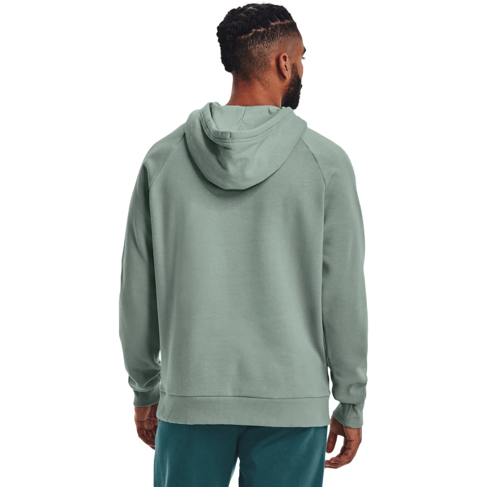 'Under Armour' Men's Rival Fleece Big Logo Hoodie - Opal Green / Onyx White 5 'Under Armour' Men's Rival Fleece Big Logo Hoodie - Opal Green / Onyx White - Image 3